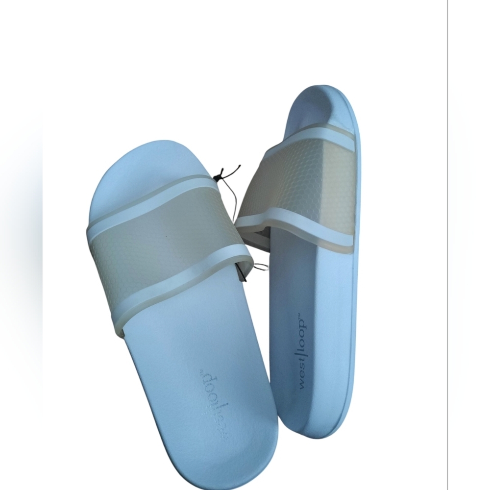 Women's Cream Slide Sandals